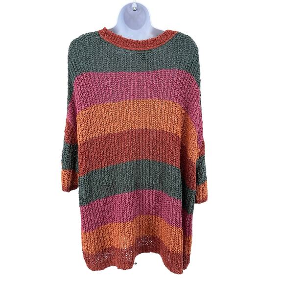 Natural Reflections Multi Colourblock Pullover Sweater Womens XL/XXL 3/4 Sleeve - Picture 2 of 8